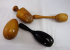 4 Vintage Sock Darning Eggs   Mushroom Shape Small Lot Rustic Sewing Wooden Tool