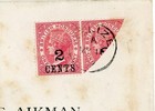 British Honduras Sg 37   37a Bisect pair -belize-my 11 1891-souvenir Use-scarce-