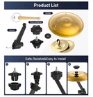 Car Cymbal Air Vent mini Car Drum Crash Cymbal Set With Mini Drum 1pcs Gold