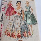 Vintage Simplicity Sewing Pattern 1159 50s Fit Flare Dress Size 18