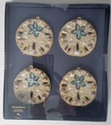 Set Of 4 Tommy Bahama Beaded Embellished Shell Coastal Ornaments Sand Dollar New