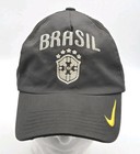 Cbf Brasil Brazil Nike Soccer Hat Cap Gray Yellow Swooch Unisex Strap Back Sz M