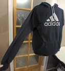 Adidas 3 Stripe Hoodie Sweatshirt Pullover Logo Mens Sz Xl Black gray 2010 Nice 