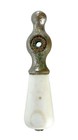Antique Solid Brass Faucet Handle Porcelain Lever Knob C Cold Hardware Part