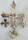 Vtg Signed Mexican Wedding Cross Pendant Sterling Yalalag 1  3 4   