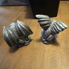 Gargoyle Figurines Set Of 2 Grey Winged Statues Fantasy - Approx 4 Inch   s Shelf