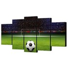 Vvovv Wall Decor 5 Piece Canvas Art Soccer Ball On Green Huge Football Field 