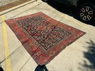 Antique 1920s Hand Knotted Heriz Area Rug - Reds  Blues  Greens  Gold - 6 5x9