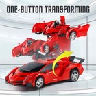Remote Control Car Transform Robot Red Car Toy Transforming Racing Sports Gift