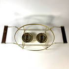 Vintage Pyrex Oval Double Candle Warmer Holder Caddy Stand Cradle