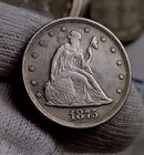 Us Old Novelty 1875cc liberty Sitting With Flag  5 0gr silver Platedtwenty Cents