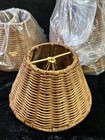 Natural Rattan Cone Shaped Lamp Shades For Clip On  4  Tall  - 3 Available