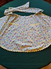 Vintage Lot Of 2 Aprons Yellow Purple Floral Print 2-pocket Aprons Handmade