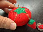 Lot Vtg Sewing Supplies Repair Needle Snaps Tomato Pin Cushion Fruit Of The Loom