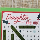 Hallmark Christmas Greeting Card 5x7 Daughter Word Search Green Holly