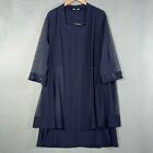 R m Richard Dress Jacket Set Women 20w Navy Blue Sequin Trim Mother Of The Bride