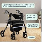 Medline Premium Empower Folding Mobility Rollator Walker  300 Lb weight  Black