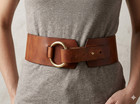 Brown Leather Belt Women  Gold Ring Buckle  Wide Minimalist Waist Belt  Handmade