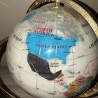 Stunning Vintage Mother Of Pearl And Semi Precious Gem Stones Globe Brass Stand 