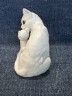 Vintage 1988 Enesco Matte Ceramic White Cat   Kitten Figurine Made In Malaysia