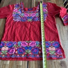 Royal Moda Embroidered Mexican Blouse Tunic Top S Red Folk Floral Boho Oaxacan