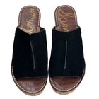 Sam Edelman Ranger Women Black Suede Platform Wedge Sandals Shoes Cork Size 8 5