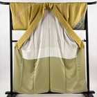 Woman Japanese Kimono Houmongi Silk Flower Gold Silver Foil Mustard Yellow 158 5