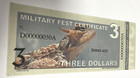  3 Dollars Military Fest Certificate Series 072 - 2-digit Serial Number 50 Mpc