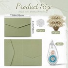 50 Set Green white Trifold Wedding Invitation Kits For 5x7 Cards