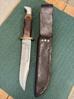 Vintage Sears Craftsman Usa Fixed Blade Hunting Bowie Knife W sheath Solid Knife