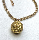 Antique Victorian 19th C  Gold Filled Watch Fob Embossed Orb Ball   Chain