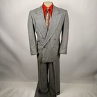 Vtg 1940s Suit Mens 42 Jacket 34 31 Pants Drop Loop Double Breasted Deco 40s Usa