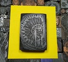 Large Antique Vtg Native American Indian Chief Letterpress Print Type Cut Block