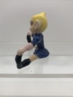 Vintage Navy Blue Pixie Elf Gnome Touching Toes Blond Hair 3-1 16    Wide Repaired