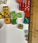 Lot Of 45 Vintage Butterscotch  White red green glass wood bakelite Dice Tiny