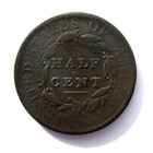 1809 6 Coronet Head Half Cent 1 2 C Nice Overdate 9 Over Inverted 9 Collector