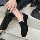 Womens Fashion Suede Leather Lamb Fur Lining Slip On Loafer Moccasins Shoes 1258