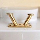 Solid Brass V-shaped Boat Cleat Dock Mooring Hook Nautical Rope Holder
