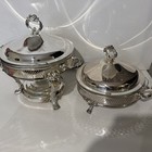 Vintage Silver Plated Serving Set Chafing Dish  Casserole Caddy And Serving Dish