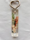 Vintage Lucite Bottle Opener Barware Seahorse Shells Clear