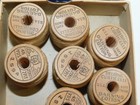 Vtg Belding Corticelli Darning Cotton Thread Box Wooden Spools Lot