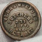 Civil War Token 1863  Venn   Wreford Butchers - Detroit Michigan F-66 370a Cd20k