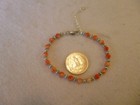Pink Coral And Silver 925 Beaded Native American Southwestern Bracelet