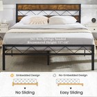 Twin Full Queen Size Bed Frame Metal Platform W wooden Headboard Easy Assembly