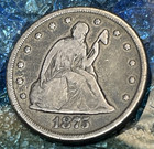 Semi Key Date  1875-cc Twenty Cent Piece  20c  Carson City Mint  Silver