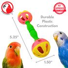 Bonka Bird Toys 2093 Pk3 Birdie Barbells Rattle Foot Talon Parrot Cage Toy Pet