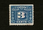 Canada 1940 Blue 3c Excise Tax Revenue Stamp Xf Used