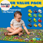 Kids Play Rugs - 12 Pull-back Vehicle Set - Durable Carpet Playmat Rug - City Pr