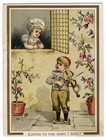 Louis Prang Valentine Greeting Card 1889 Little Boy Serenading Girl Victorian