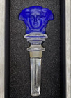 Versace X Rosenthal Cobalt Blue Medusa Glass Bottle Wine Stopper New In Box     
